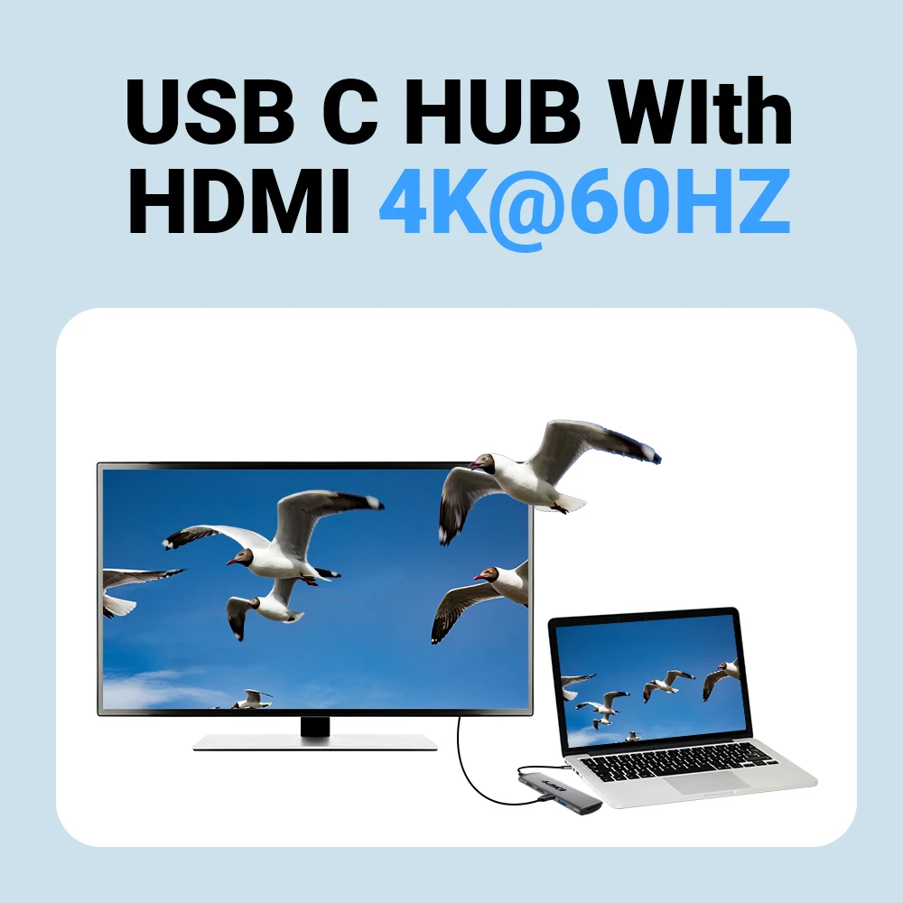 Docking Station Type C HUB to 4K 60Hz HDMI USB 3.0 Adapter RJ45 PD100W Charge,Video Card Dell Laptop Accessories