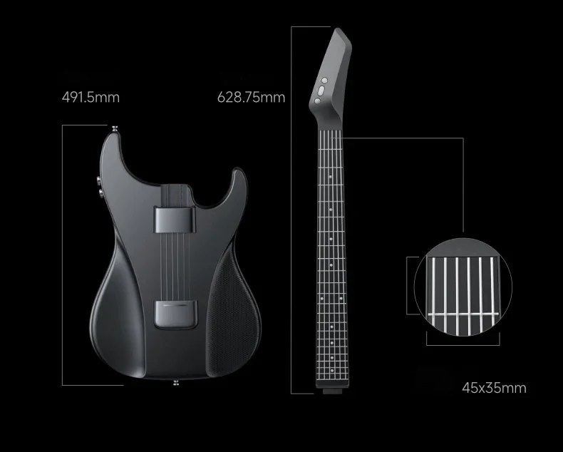 

Huasheng 2024 Hot Intelligent Digital Semi-automatic Guitar Zero Pain Sensation Removable Neck Technology Silicone String