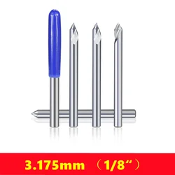 1pcs Engraving Bit 3.175mm（1/8”） Shank End Milling Cutter 20/30/45/60 Degrees Tip 0.1 0.2 0.3 0.4mm Carbide 3D Milling Bit