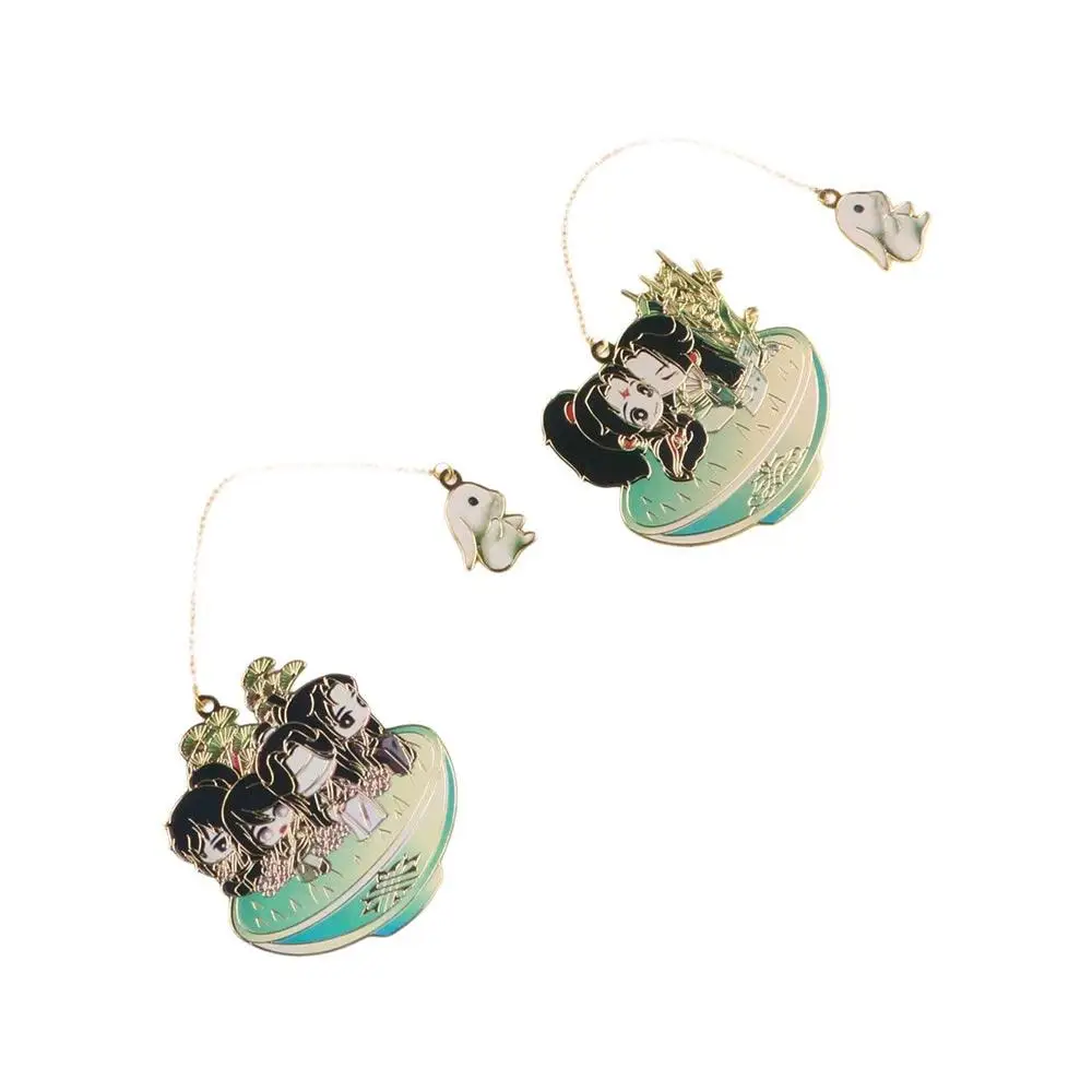 ที่คั่นหนังสือลายอนิเมะสุดหรู แลน หวังจี นักเรียน โมเต๋าจูซือ ฝึกฝนเวทมนตร์ปีศาจ ที่คั่นหนังสือแบบกลวง ที่คั่นหนังสือแบบคลิปกระดาษ ที่คั่นหนังสือโลหะ