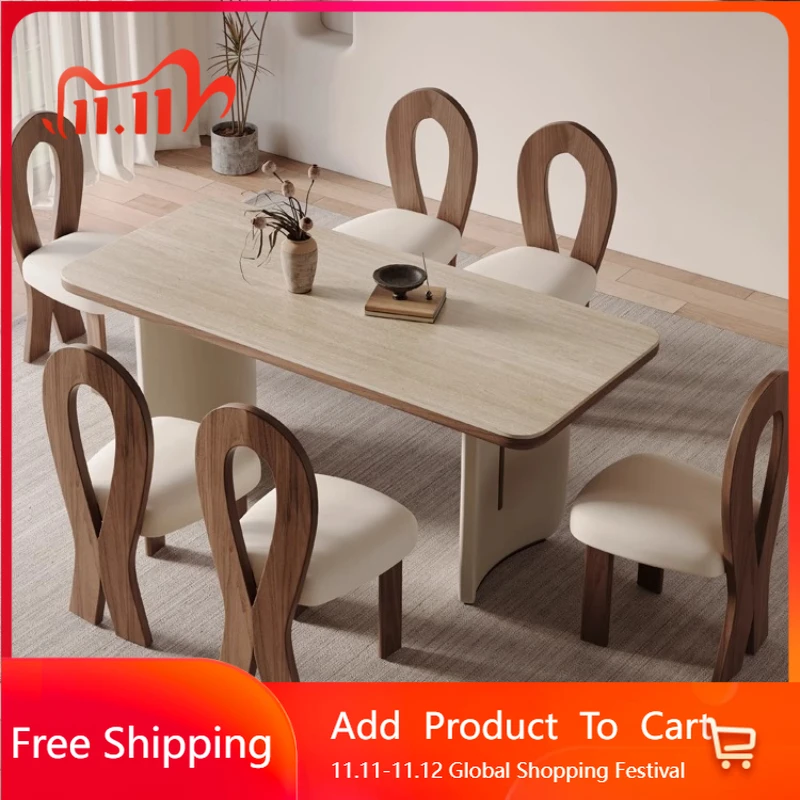 

French Cream Wind Dining Table Solid Wood Modern Comfortable High Quality Table Romantic Gaming Simple Muebles Salon Furnitur