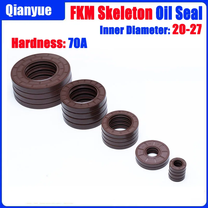 FKM Skeleton Oil Seal 20-25mm – High Temp Waterproof Rotary Seal for Water Drilling/Pumps (Corrosion Resistant)