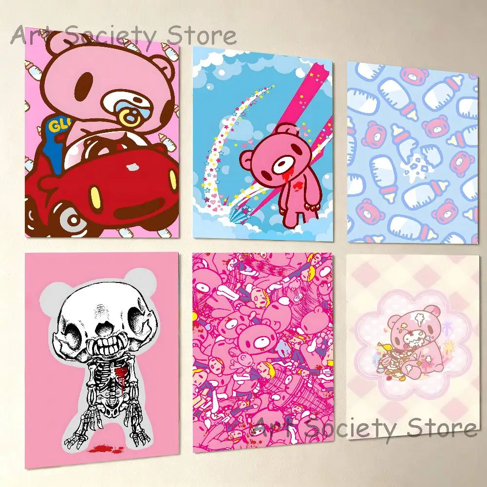 Cartoon G-Gloomy Bear Poster High Quality Dorm Living Room Aesthetic Wall Decoration Painting Stickers Gift