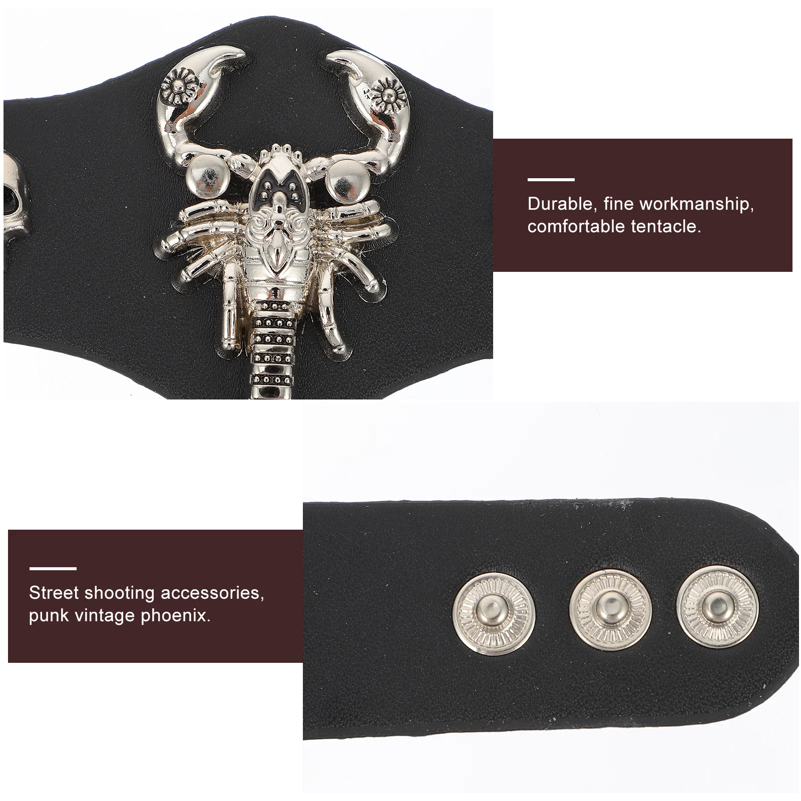 

1Pcs Chic Scorpion Bracelet Punk Ring Jewelry Simple Structure Easy Wear Off Party Scorpion Bracelet Punk Jewelry