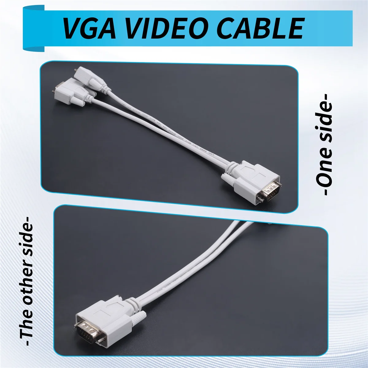 NEW 1 PC to 2 MONITORS SPLITTER CABLE FOR VGA VIDEO_N34R
