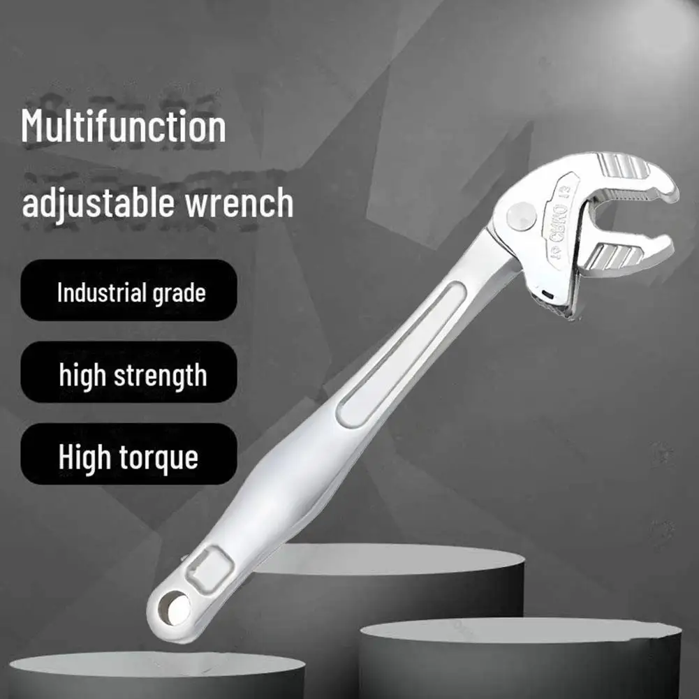 Chave inglesa ajustável multifuncional com ampla faixa de abertura, carro, motocicleta, reparo, manutenção de máquinas, acessório de ferramenta manual