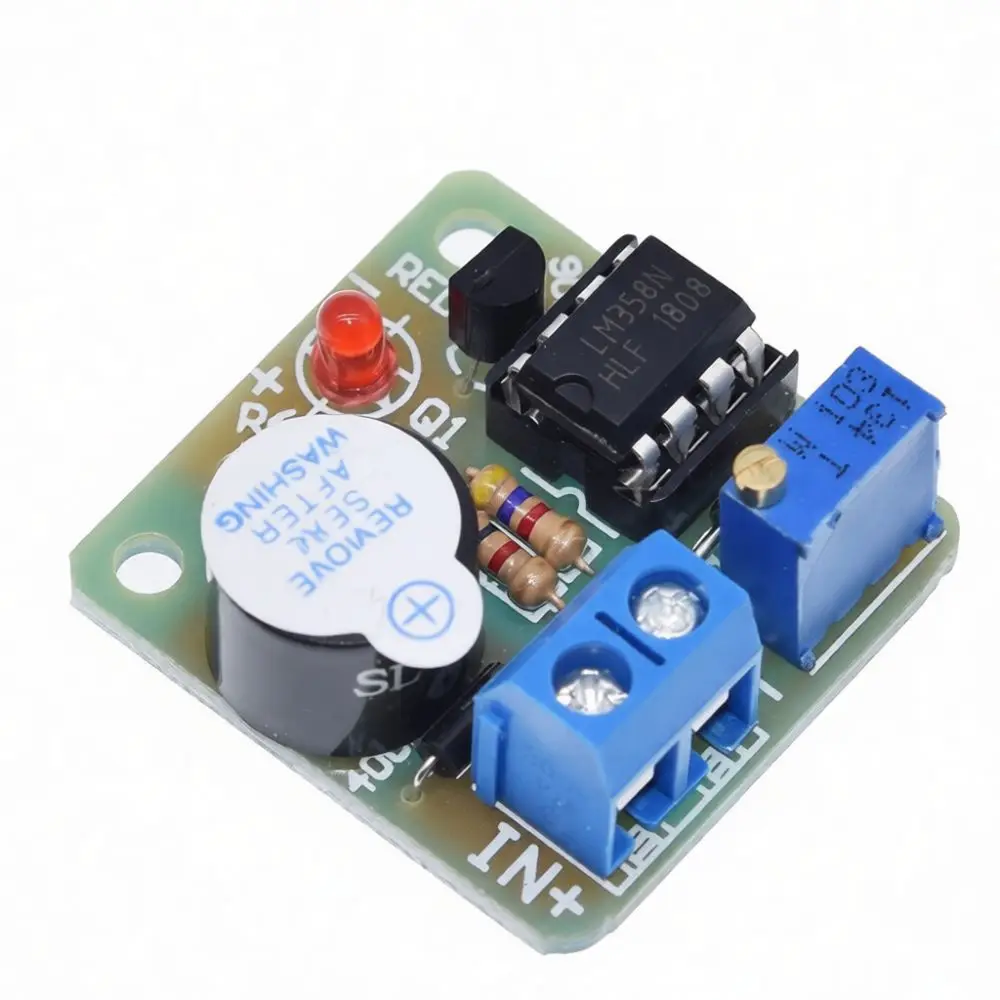 Battery Over Discharge Prevention Module 9V 12V Voltage Monitor Alarm Board Acoustic Optical Signal Controller