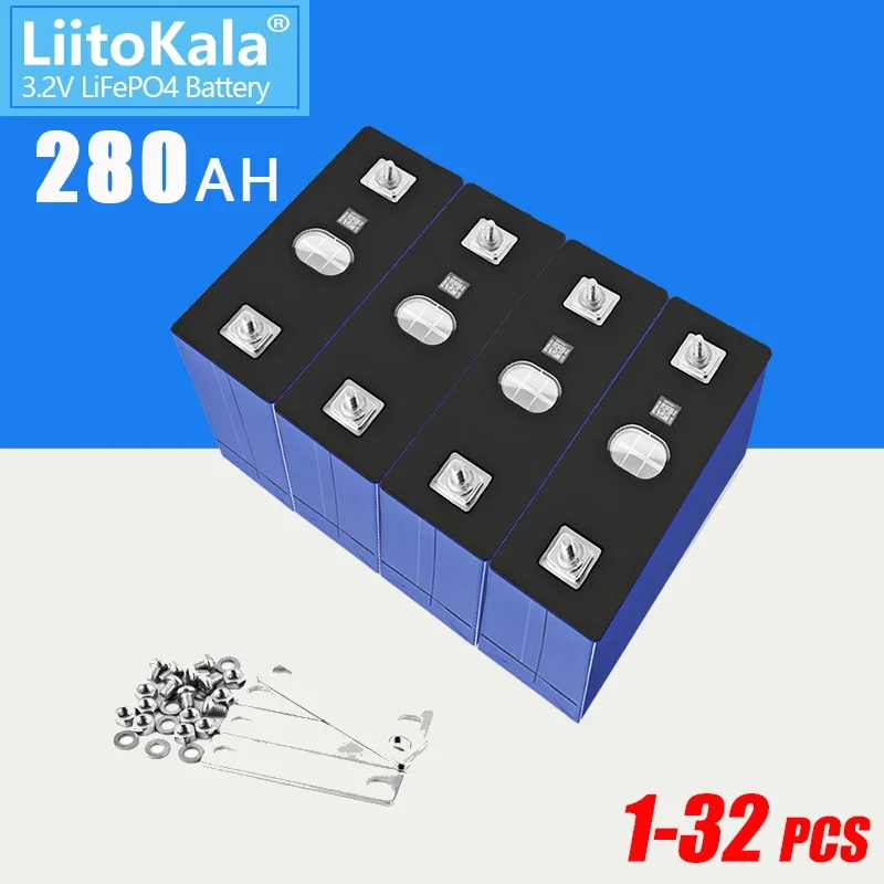 1-32PCS LiitoKala Battery Motorcycle, Lithium Phosphate,  Car, Engine, Bolt Prisoner Modification, 4S, 12V, 24V, 48V