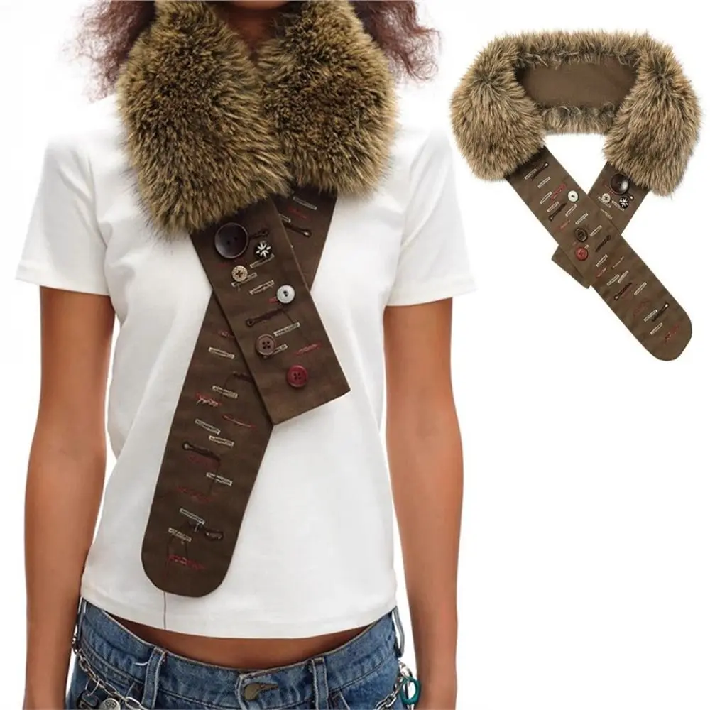 Gothic Punk Retro Leather Belt Hand-Sewn Y2K Waist Cincher Hook Closure Fur Belt Women Fashion Waistband Decor