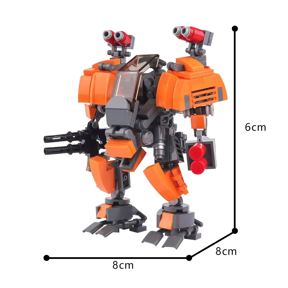 Gobricks Uplink Mech Revamps Bausteine Modell Orange Sentinel Mech Ziegel angetriebenes Exoskelett Mech Black Seagull Spielzeug Geschenk