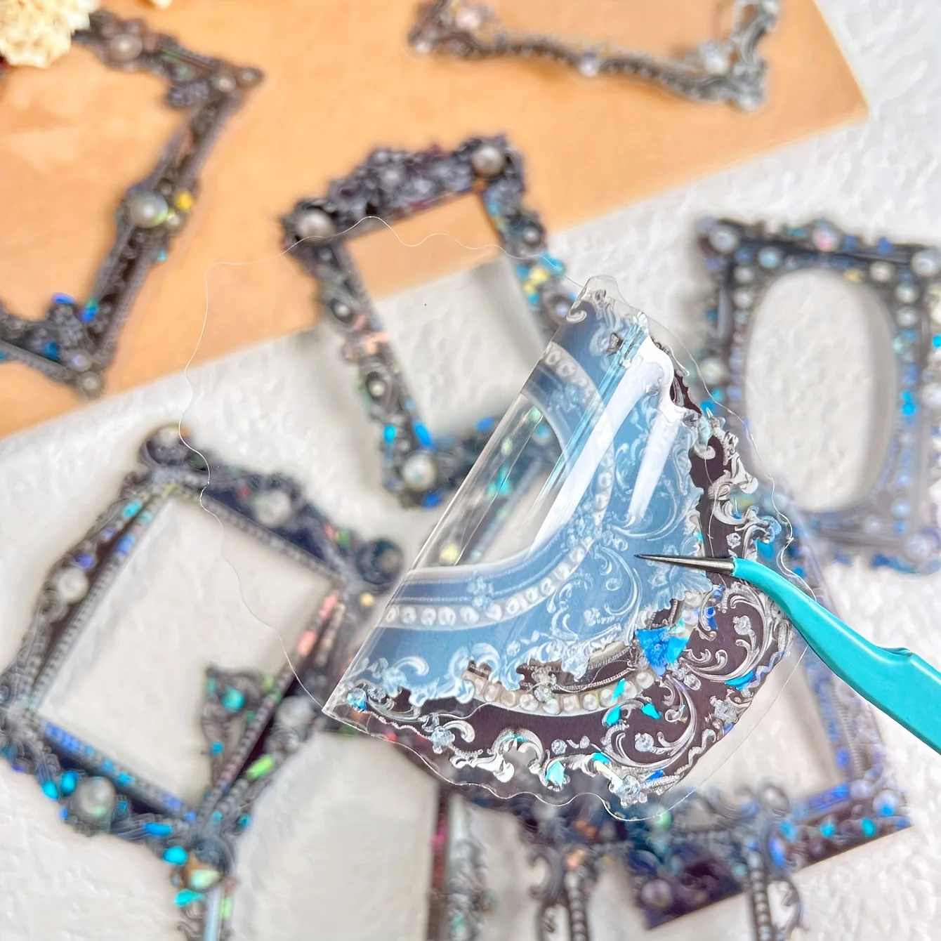 10 Pcs/Pack Floral Frame Stickers Adhesive Materials DIY Scrapbooking Decor Junk Journal Collage Stationery Diary Sticker #4