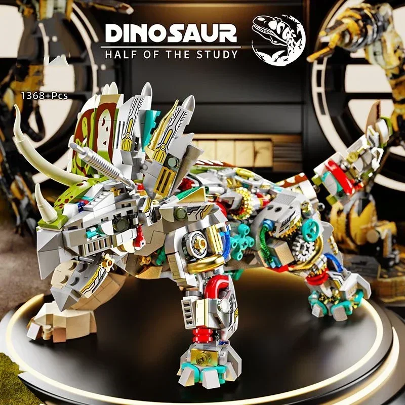 1368 Pcs Ideas Dinosaurs World Tyrannosaurus Rex Building Blocks Tyrannosaurus Rex Triceratops Blocks Bricks Toys Kids gifts