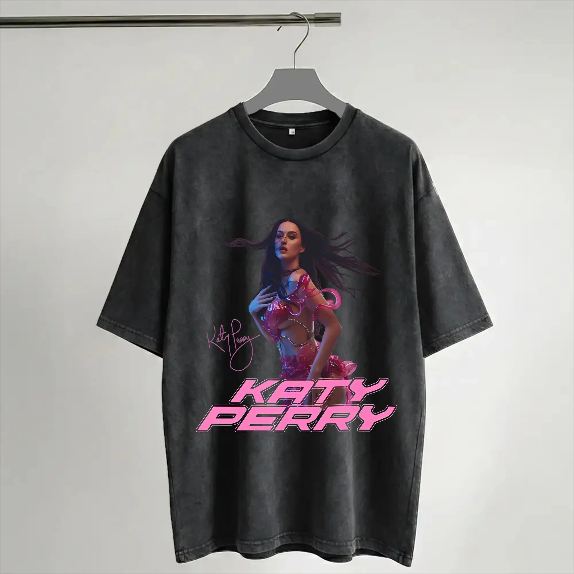 2026 Katys Perrys Tour Merch Washed T Shirt Men Women Streetwear Hip Hop T-Shirts Summer  Tee Shirt Short Sleeve