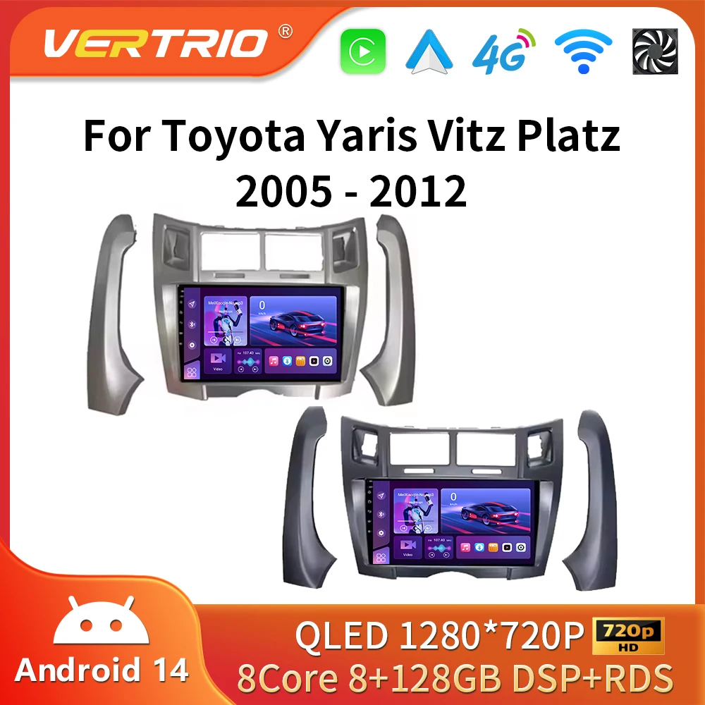 Android 16 For Toyota Yaris Vizi 2005 2006 2007 - 2012 Car Radio Multimedia Player Radio XP90 Carplay Auto GPS Navigator Stereo