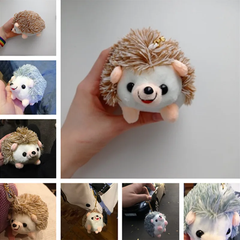 12Cm Plush Hedgehog Toys Key Chain Ring Pendant Plush Toy Animal Stuffed Anime Car Fur Gifts For Women Girl Toys Doll