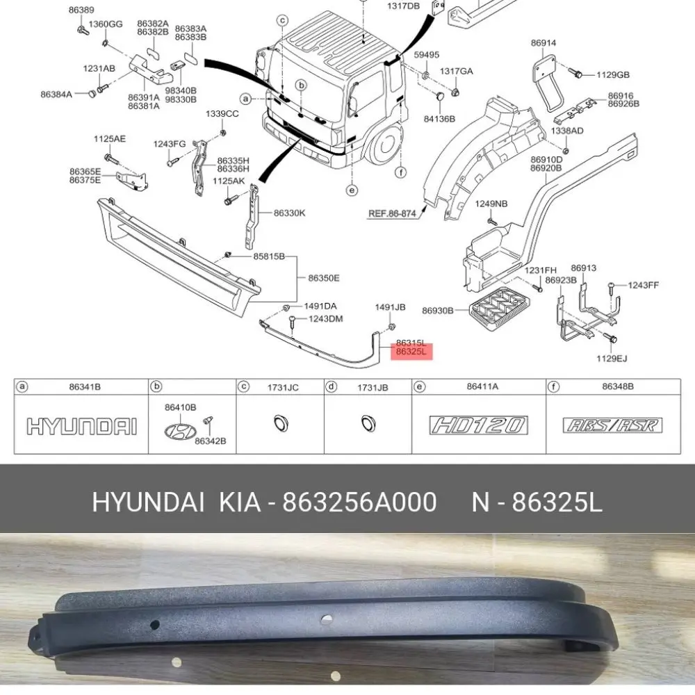 FDONG 1 Pcs Headlamp Garnish Headlight Trim (Eyelid) 863256A000,863156A000 for Hyundai HD120 OLD Medium Duty Truck /KIA
