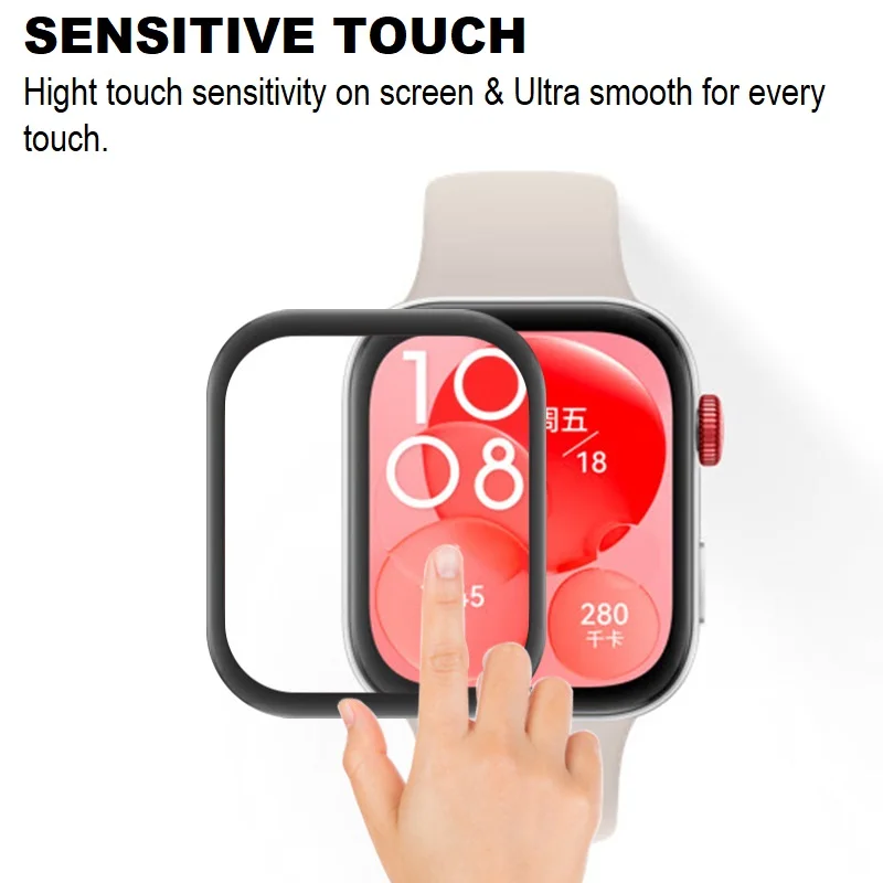 화웨이 워치용 3D 엣지 소프트 스크린 보호대, Fit3 스마트워치 풀 커버 PMMA 스크래치 방지 보호 필름, 3 개