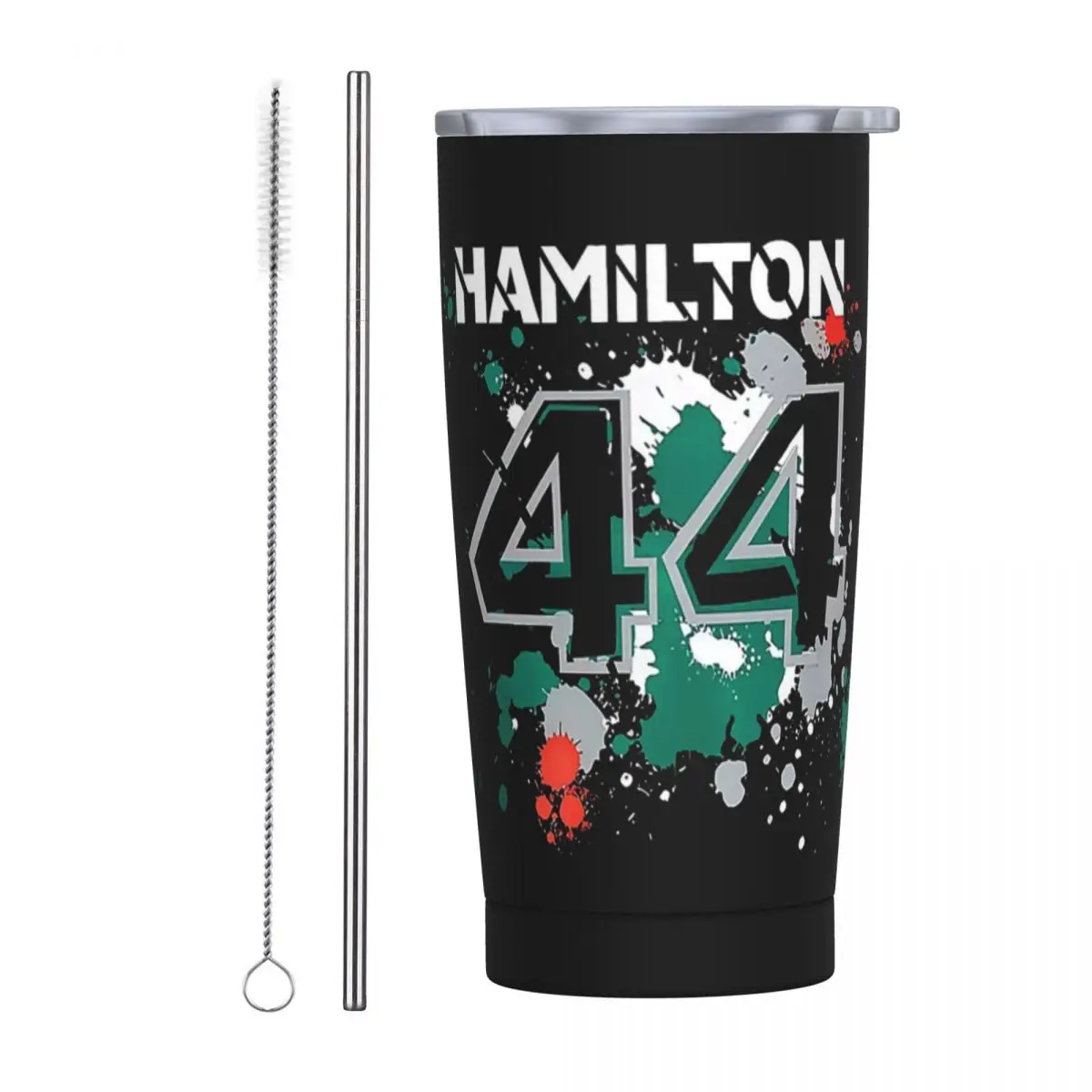 

Lewis Hamilton 44 Stainless Steel Tumbler Vacuum Insulated Mugs Thermal Cold Cup Straw With Lid 20oz