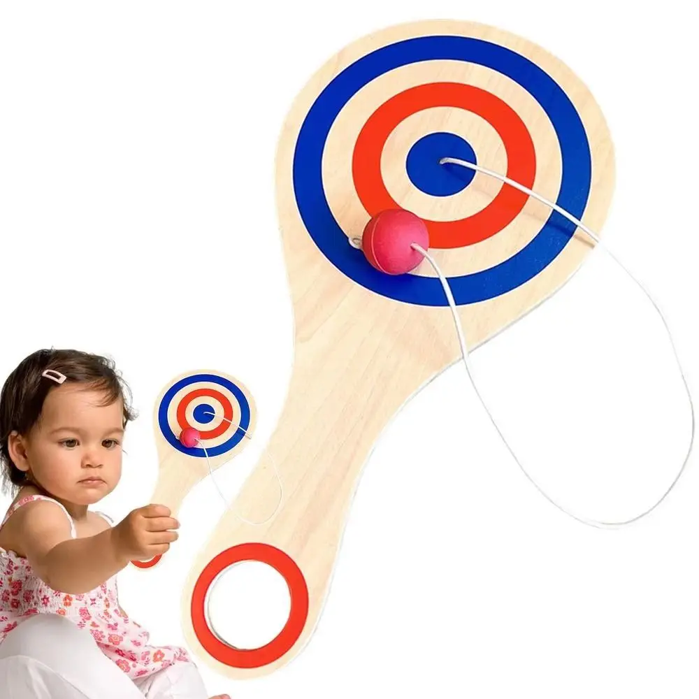 

Wooden Paddle Wooden Paddle Ball Game Elastic String Skill Ball Rebound Ball Game Educational Lightweight Wooden Target Ball