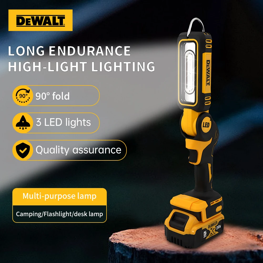 Dewalt 20V Outdoor Camping Light Portable Rechargeable  LED Searchlight Tent Flashlight Power Outage Emergency Work Light