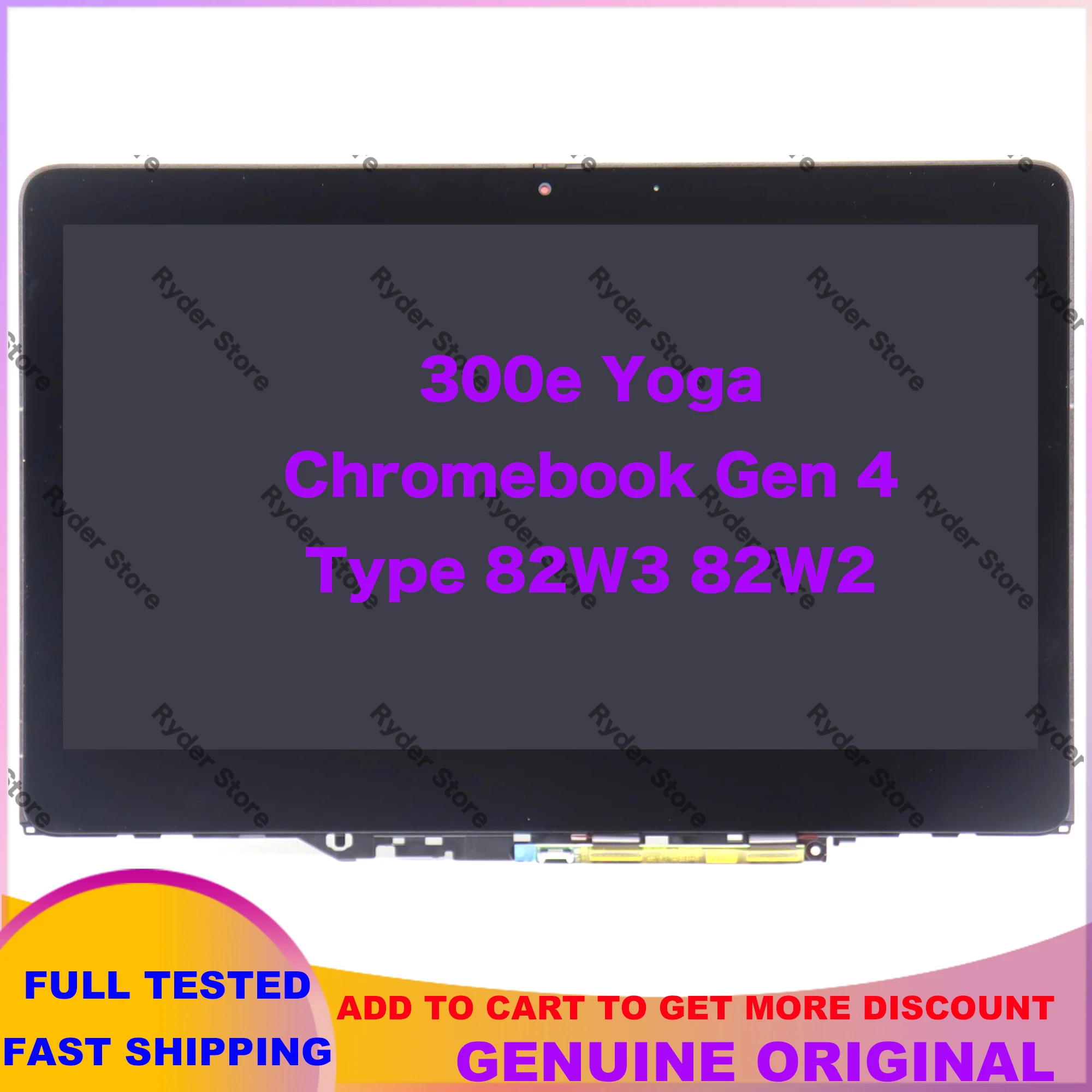 New 11.6-Inches HD For 300e Yoga Chromebook Gen 4 82W2 82W3 Laptop Dispaly LCD Touch Screen Assembly5D11C95910 5D11C95909