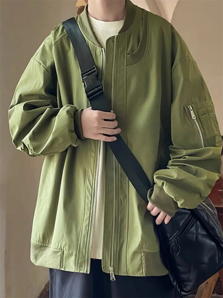 

Мужская куртка в стиле милитари, весна-осень, винтажная, в американском стиле, бейсбольная, модная, брендовая, с воротником-стойкой, рабочая, пилотская куртка