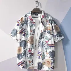 Camisas e blusas impressas para homem colorido hip hop vestuário geométrico engraçado homem topos havaiano gráfico com bolso floral xxl s