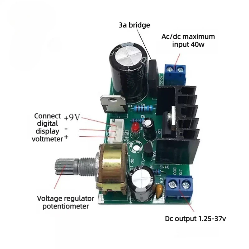 SOTAMIA LM317 Power Supply Voltage Regulator Board 1.25V-37V Adjustable DC Voltage Regulator Module for Audio Amplifier