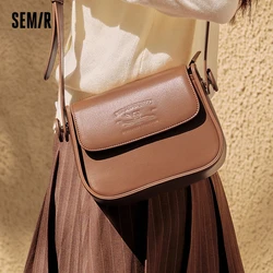 Semir Bag Saddle Bag Women Simple Solid Color Temperament Single Shoulder Crossbody Bag Cute Casual Commuter Bag