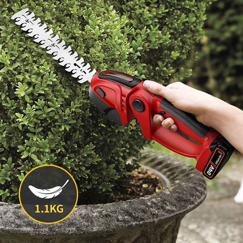 24V Cordless Electric Hedge Trimmer 2 in 1 Gardening Tool Rechargeable Portable Hedge Garden Pruning Trimmer For Makita Battery