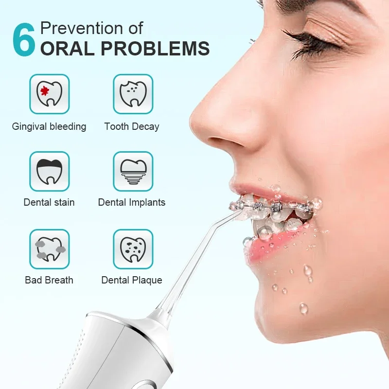 Xiaomi Oral Irrigator Tooth Scaler 4-speed Adjustment Water Flosser Portable Dental Water Jet IPX7 Waterproof Teeth Cleaner