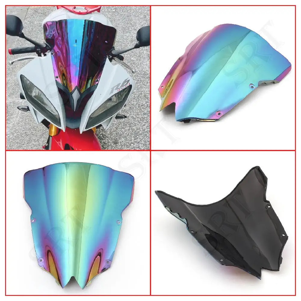 

For Yamaha YZF R6 YZF-R6 Motorcycle Accessories Colorful Style Windshield Front Fairing Windscreen deflector YZFR6 2008-2016