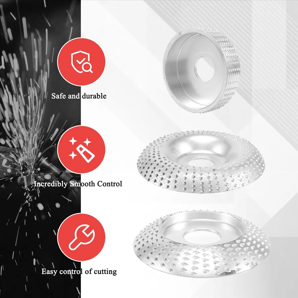 

(AIMA) 5Pcs Bore 22mm Wood Grinding Polishing Wheel Rotary Disc Sanding Wood Carving Tool Abrasive Disc Tools for Angle Grinder