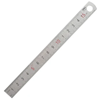 12pcs Deli 8461 15CM Stainless Steel Metal Straight Ruler Tool Precision Double Sided Measuring Tool Office Stationary Supplies