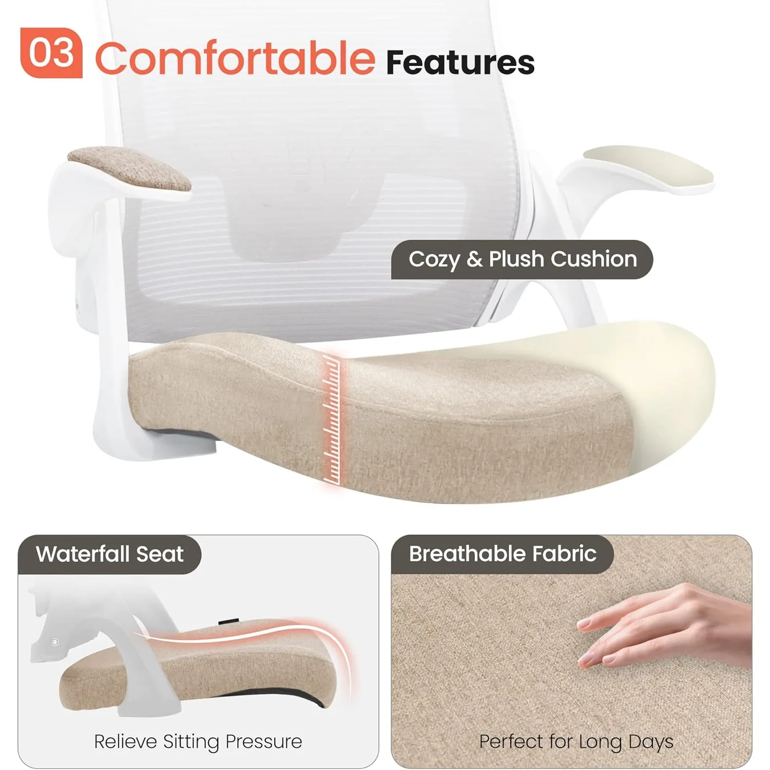 High Back Mesh Chair Adjustable Height and Ergonomic Design Home Office Computer Desk Chair