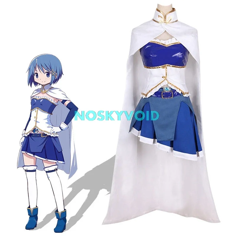 Anime Miki Sayaka Cosplay Costumes Puella Magi Madoka Magica Women's Full Set of Combat Uniforms Skirts Halloween Coser Dressing