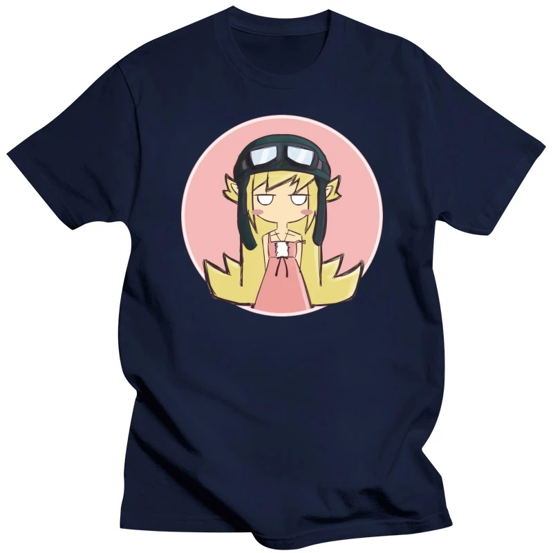 Men tshirt  Oshino Shinobu (Monogatari Series) Pilot Hat 2   Anime   T Shirt(1) Printed T-Shirt tees top