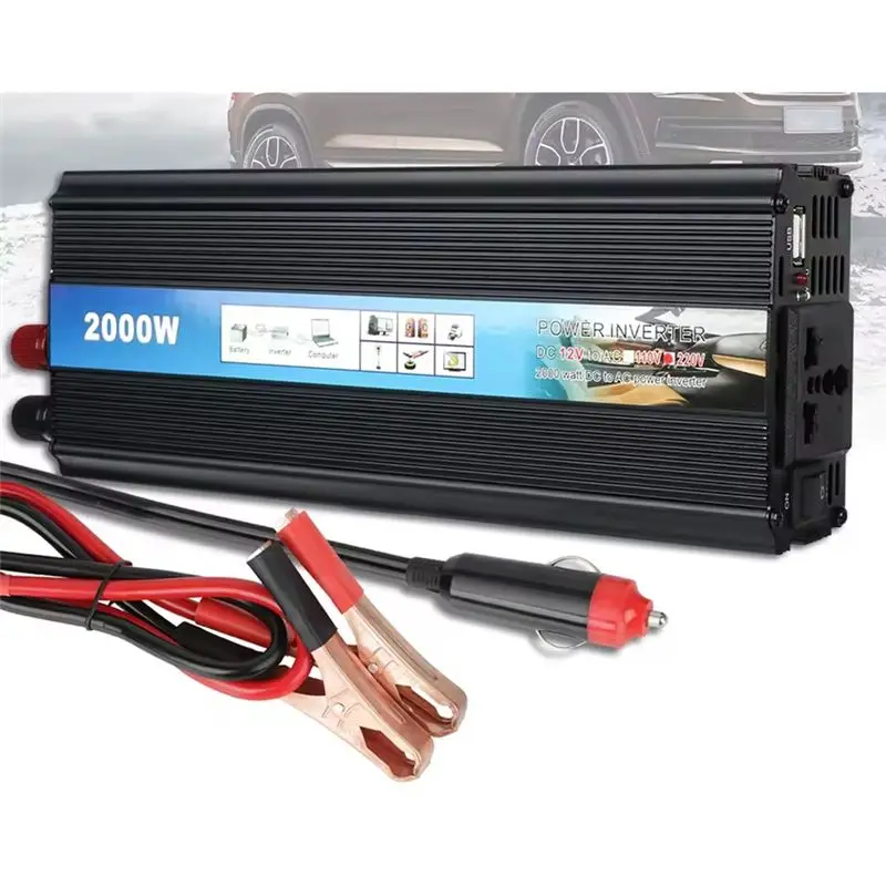 Universal 2000W DC 12V To AC 220V Power Inverter Modified Sine Wave Car Voltage Converter With USB -N31R