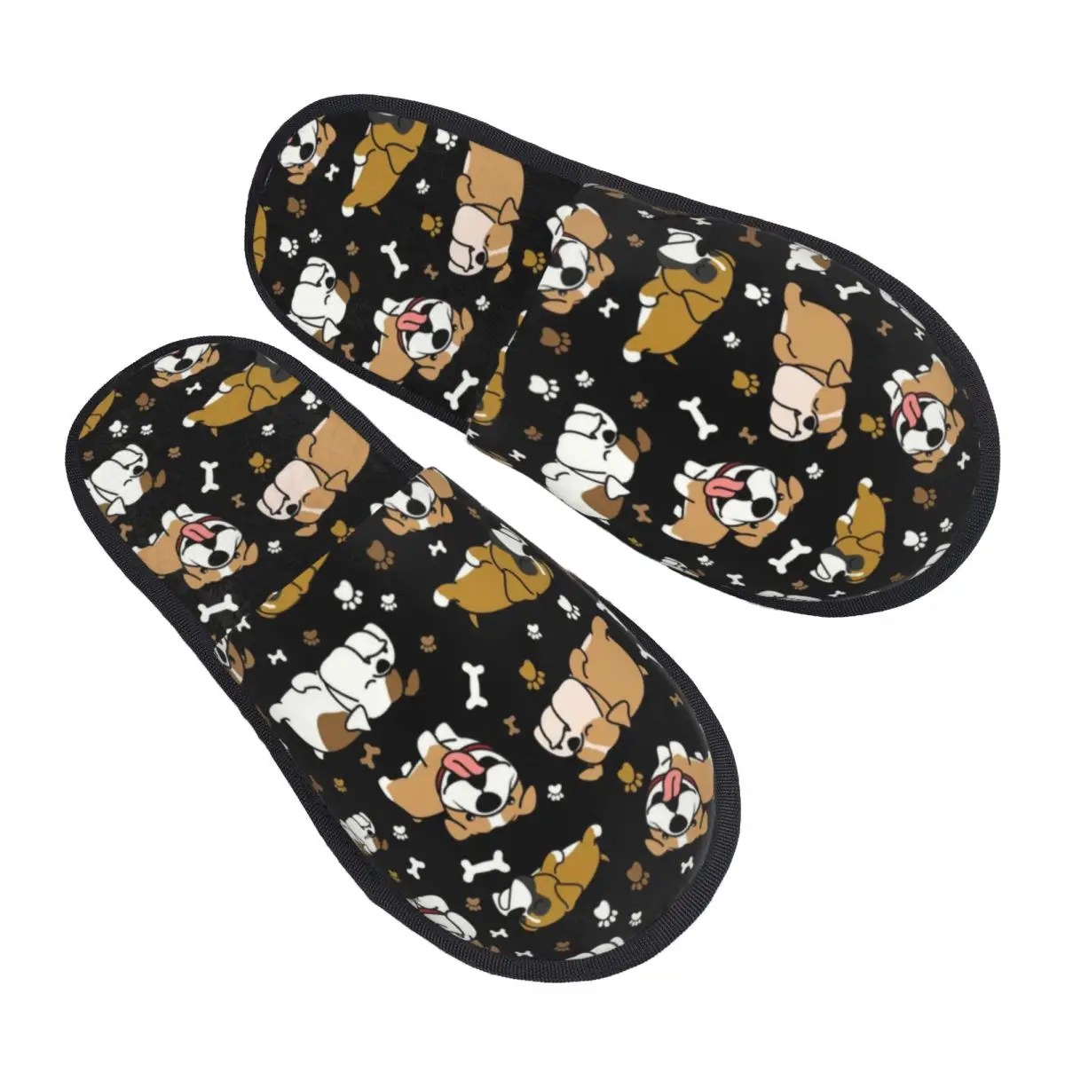 

Милые домашние тапочки с английским бульдогом на заказ, женские удобные тапочки без шнуровки из пены с эффектом памяти для британских собак, тапочки для спальни