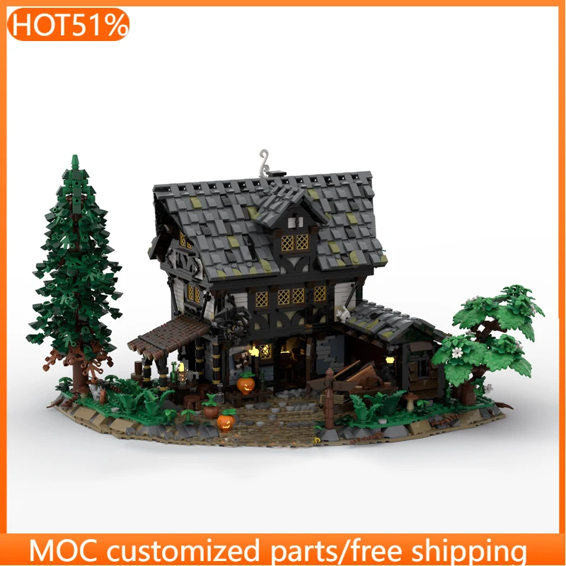 

3973 детали: Конструктор «Гостиница Приключенца» (MOC), модульный, настраиваемый, креативный дизайн, развивающая игрушка для мальчиков, подарок на Рождество