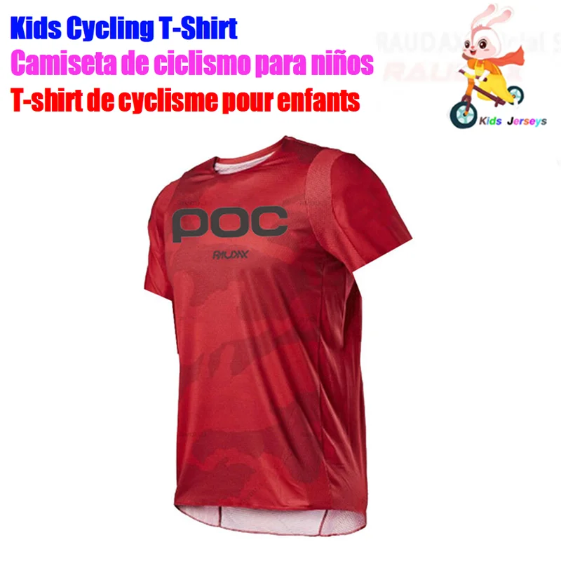 Kids Sports Team Downhill Jerseys 2022 Children Summer MTB Bike Shirts Offroad Quick Dry  Balance Car Jersey Sportwear Clothing