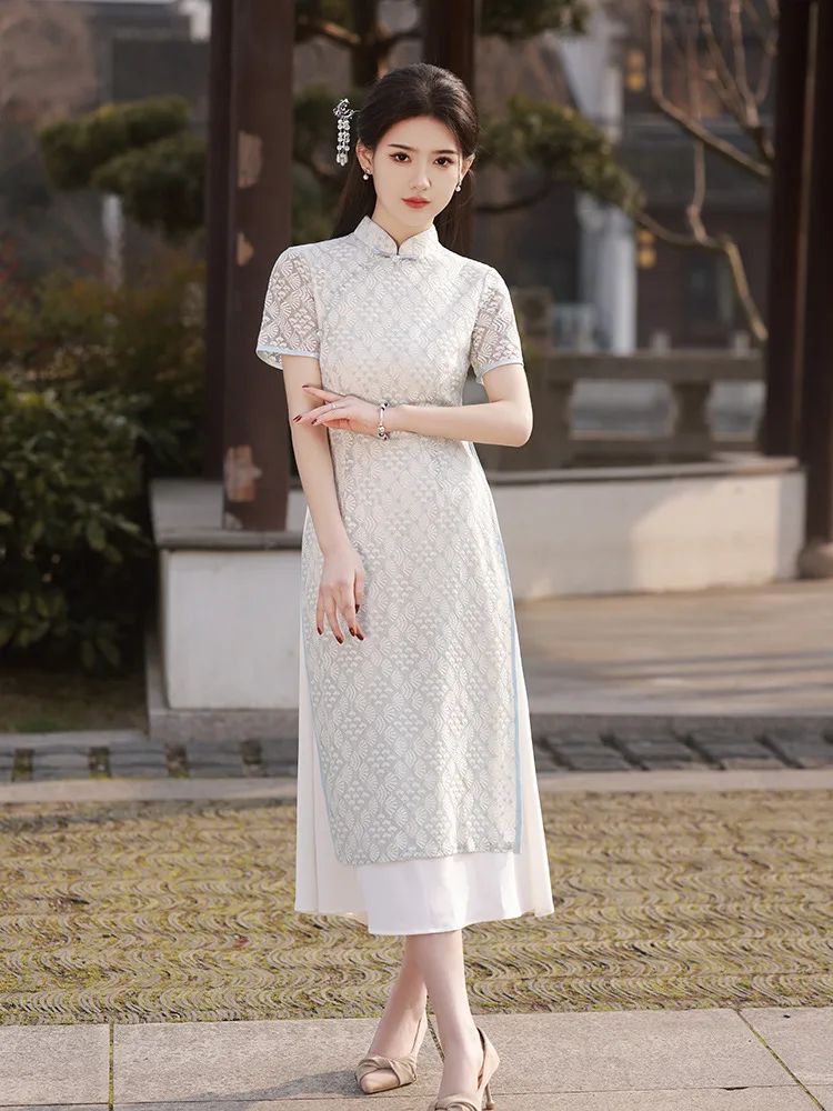 

Traditional Chinese Style Qipao Women Plus Size Cheongsam Sexy Aodai Folk Dance Dress Vintage Classic Mandarin Collar Vestidos