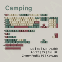 GMK Keycaps Camping Cherry Profile PBT Material ISO Alice Layout 7u Space Bar Big Set German French Korean Spanish Abnt2 Arabic