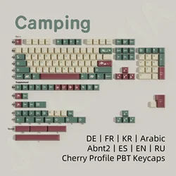 GMK Keycaps Camping Cherry Profile PBT Material ISO Alice Layout 7u Space Bar Big Set German French Korean Spanish Abnt2 Arabic