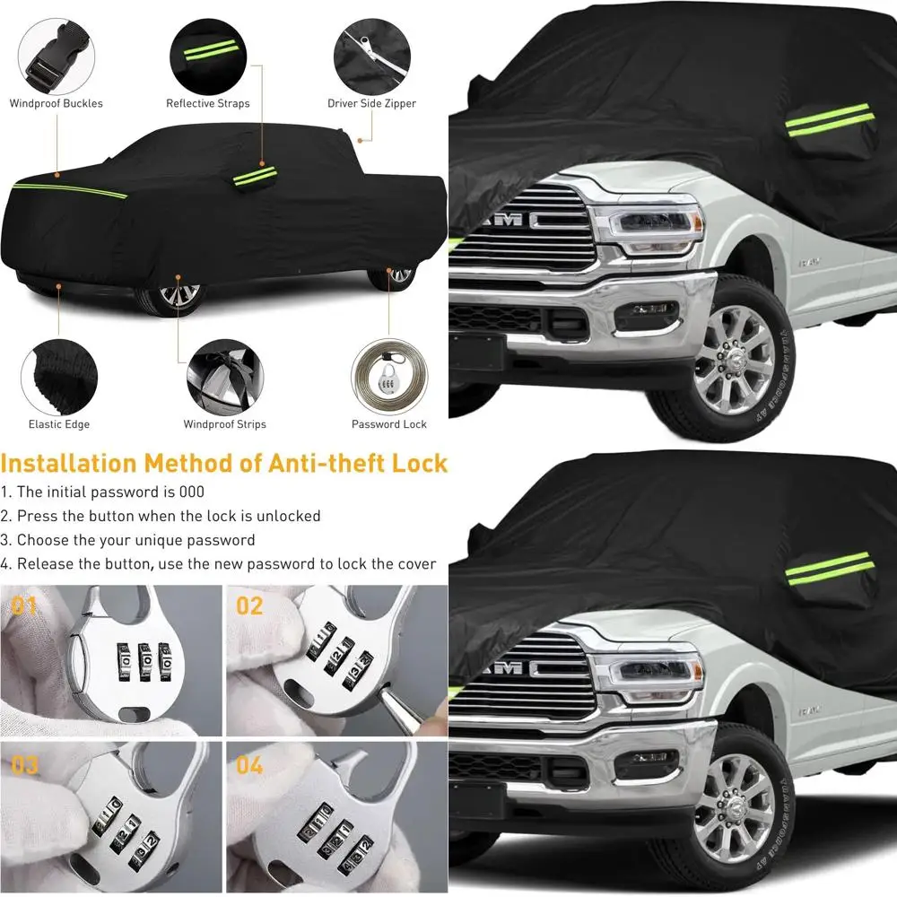 

All-Weather PEVA Cover for 1998-2022 Dodge Ram 1500 Crew Cab, 5.5ft Bed, UV & Rain Protection