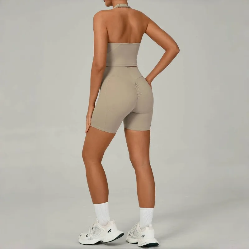 

Women's Yoga Set High Elasticity Beautiful Back Breathable Quick Drying Set Outdoor Sports Leisure Running Leisure Fitness Suit