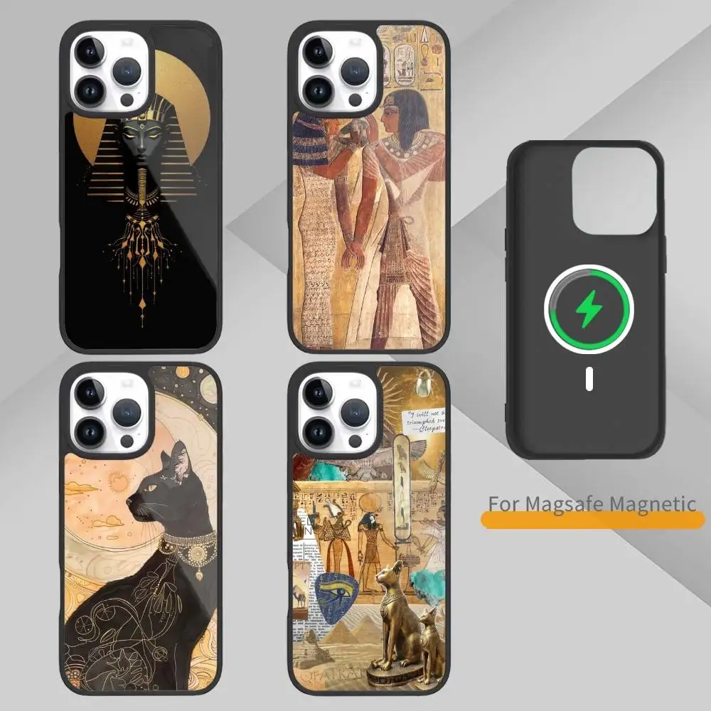 Egypt Pharaoh mural Phone Case For iPhone17,16,15,14,13,12,11 Plus,Pro Max Magnetic Magsafe Wireless Charging #1