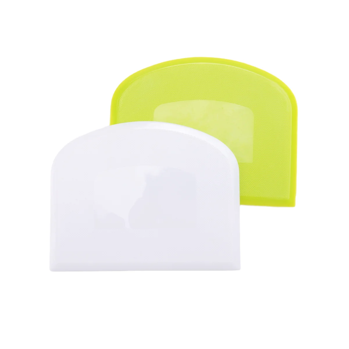 2 Pieces Dough Scraper Bowl Scraper Food-Safe Plastic Dough Cutter Flexible Plastic Scraper Practical Bench Scraper