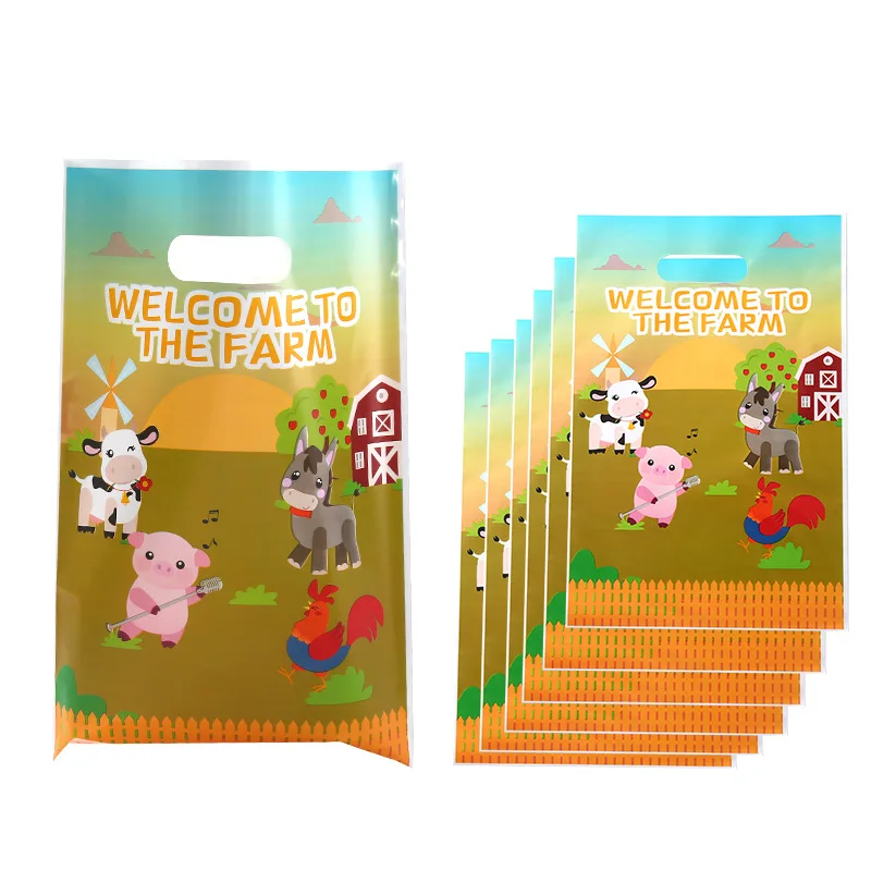 10/20/50pcs Handbag Candy Bags Cute Farm Birthday Party Deco