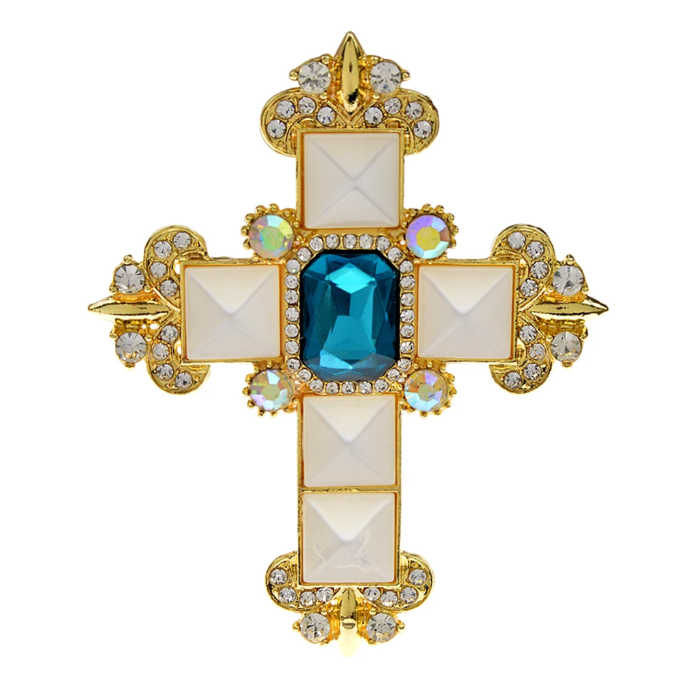 CINDY XIANG New Arrival Crystal Cross Brooches For Women 4 Colors Available Baroque Fashion Pin Spring Coat Accessories Gift